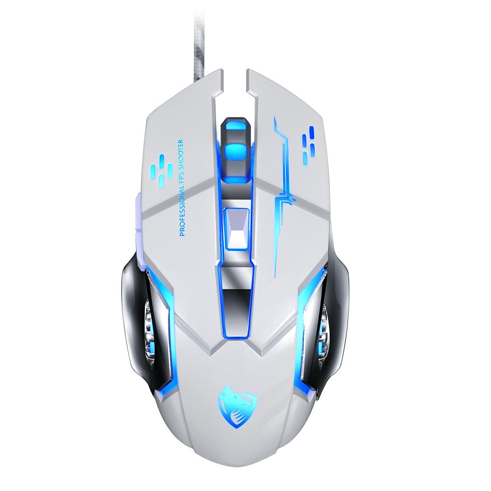 T-WOLF V6 USB Interface 6-Buttons 3200 DPI Wired Mouse Gaming Mechanical Macro Programming 7-Color Luminous Gaming Mouse, Cable Length: 1.5m