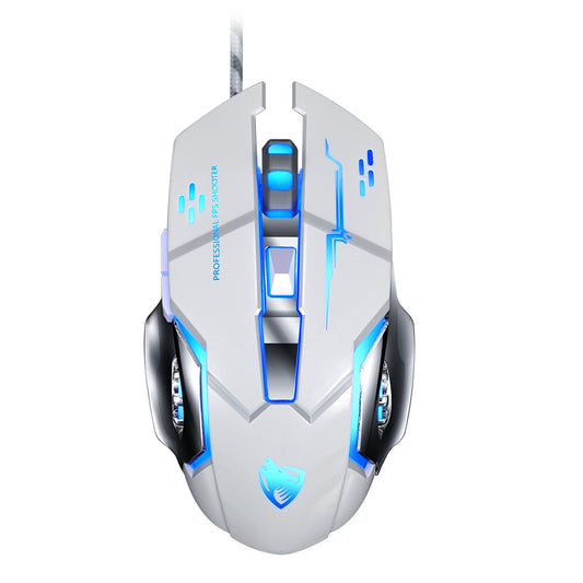 T-WOLF V6 USB Interface 6-Buttons 3200 DPI Wired Mouse Gaming Mechanical Macro Programming 7-Color Luminous Gaming Mouse, Cable Length: 1.5m